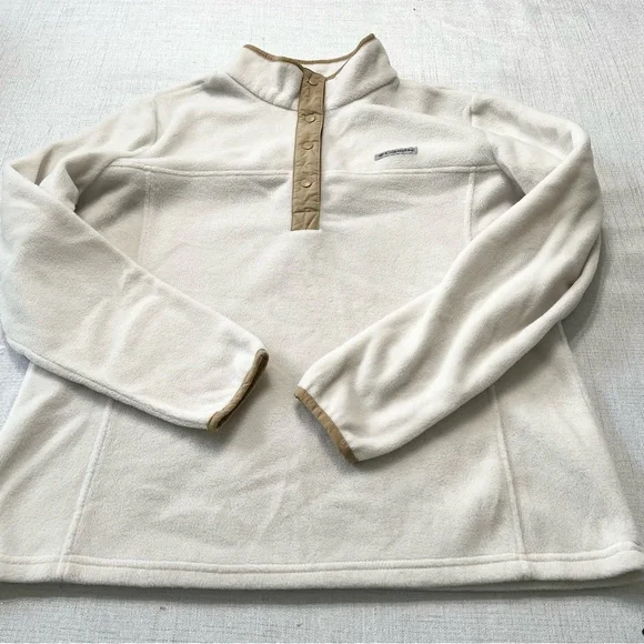 COLUMBIA Size XL Chalk White Benton Springs 1/2 Snap Fleece Pullover Outdoor - Picture 10 of 11